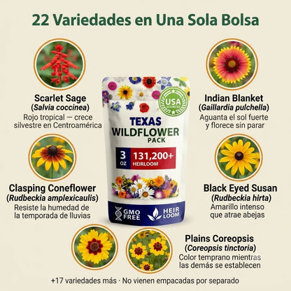 Milflores™ Colección de semillas de flores silvestres americanas raras (22 variedades)