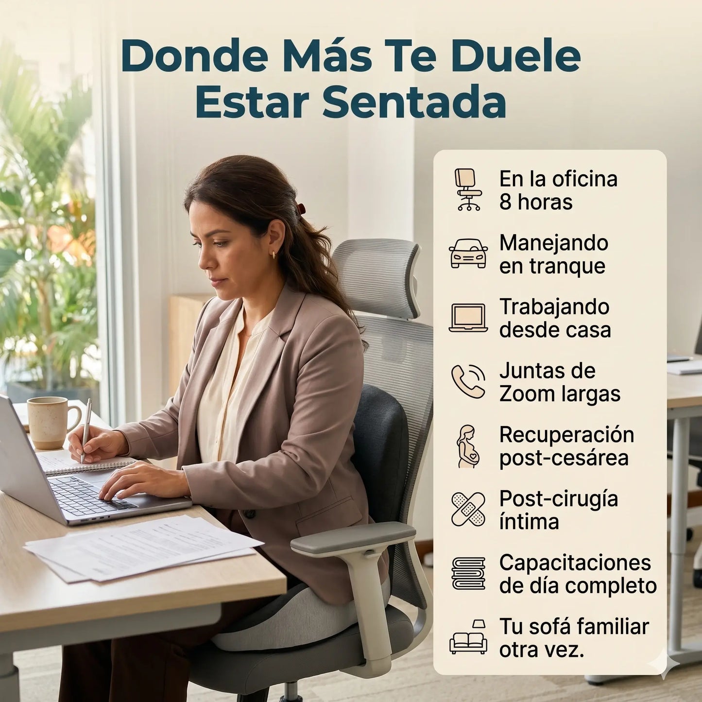 AeroSit™ - Cojín Ortopédico para Dolor de Coxis