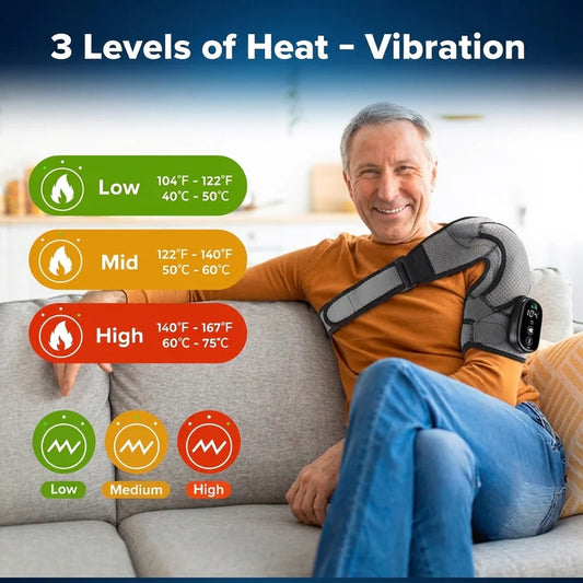SHOPVÍA™ - Hombrera de Terapia Térmica y Masaje Vibratorio